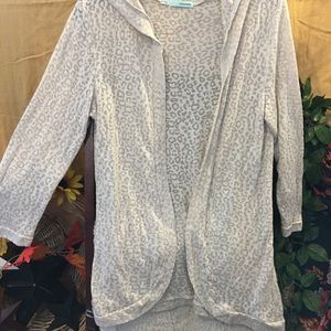 Maurices leopard hooded cardigan light weight XL